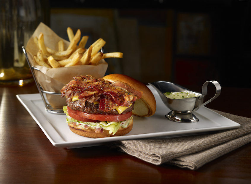 e. Triple Bacon Stackhouse Burger Plated