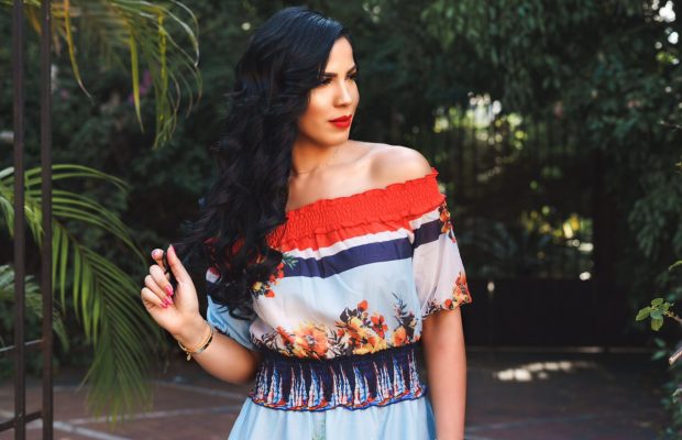 Yubelkis Peralta lista para la alfombra roja de premios Soberano