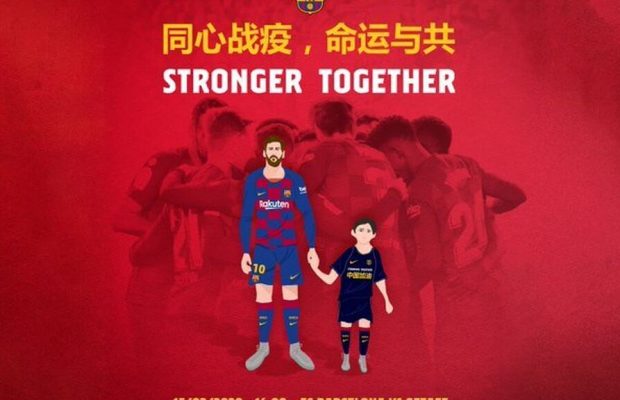 El Club Barcelona impulsa campaña para solidarizarse con China por la crisis sanitaria