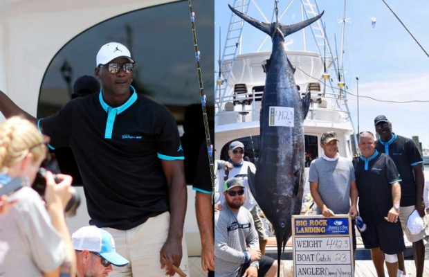 Michael Jordan recibe ovación al pescar un enorme Marlin Azul