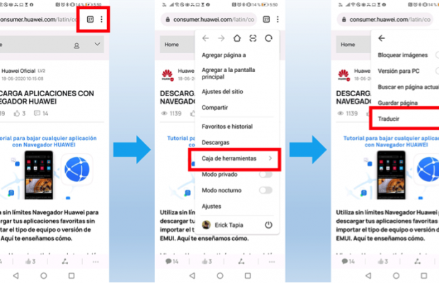 El Navegador HUAWEI ya cuenta con Traductor