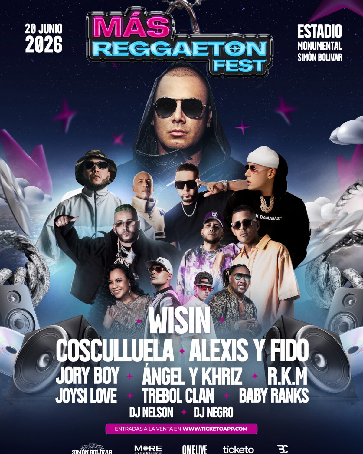 Más Reggaetón Fest apuesta por una producción de alto nivel con Wisin como figura central en Venezuela